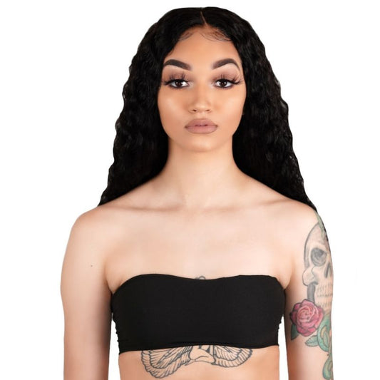 Peluca de Cabello Humano Frontal de Encaje Transparente 13x4 Onda Profunda