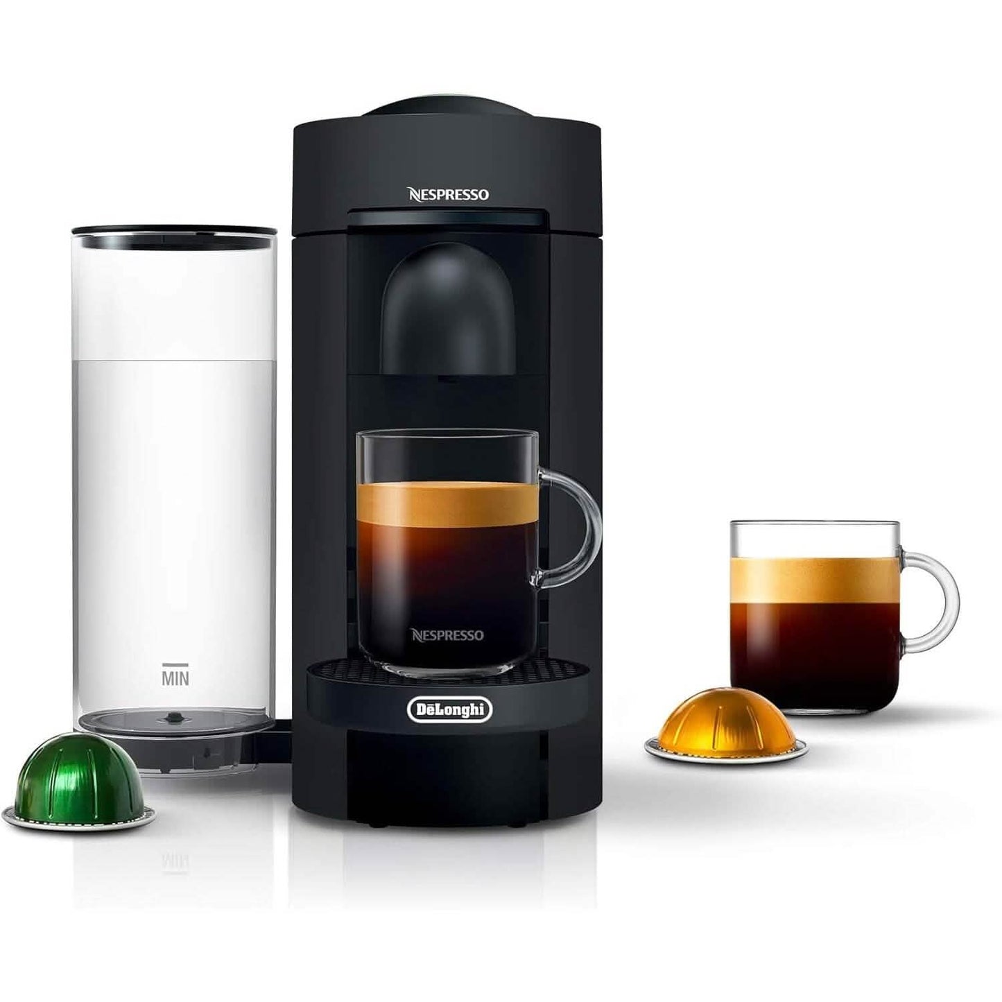 De'Longhi Nespresso VertuoPlus Coffee and Espresso Machine by De'Longhi, 38 ounces, Matte Black (Refurbished)