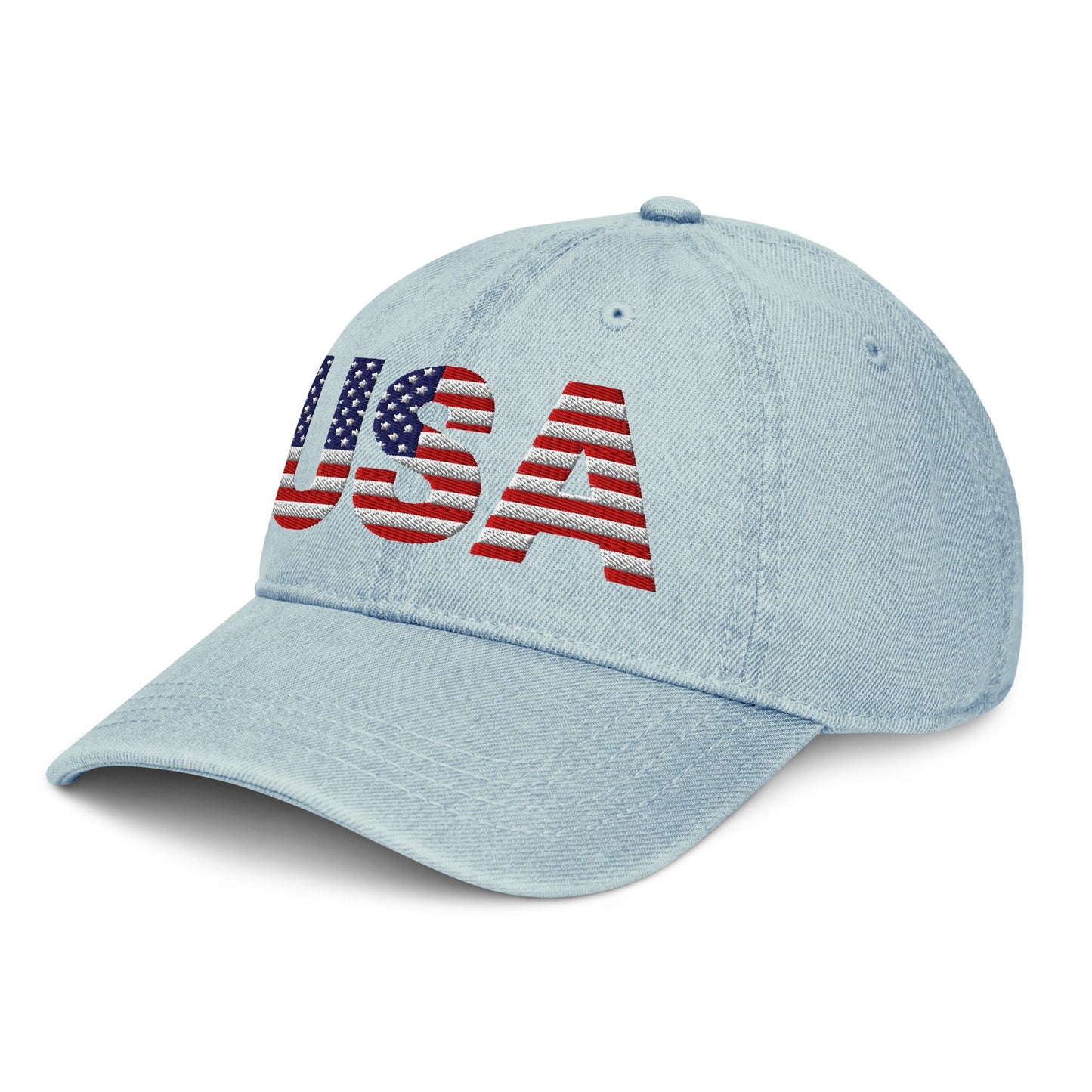 USA Patriotic - Denim Hat - 1 sided embroidery