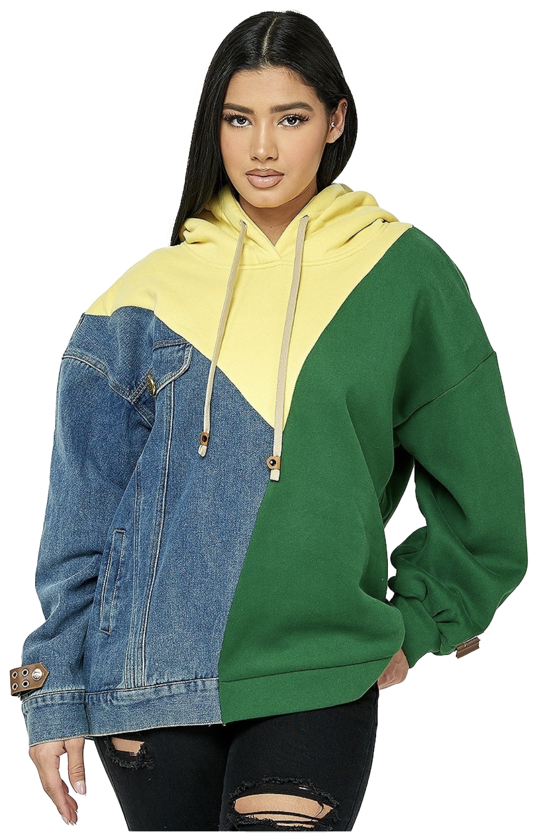 Sudadera con capucha de mezclilla