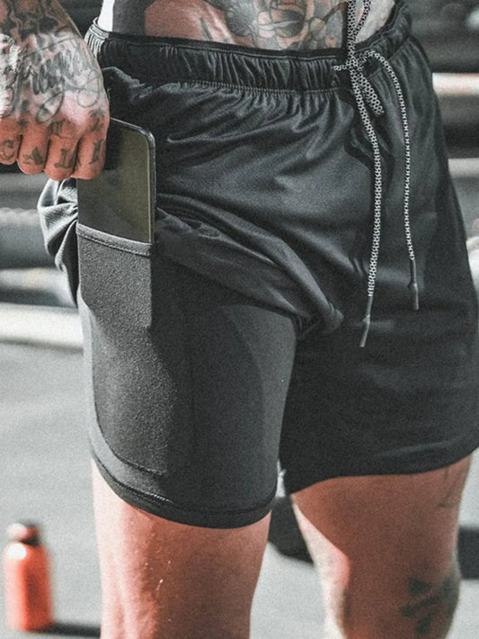 Men's Plus Size Drawstring Active Shorts