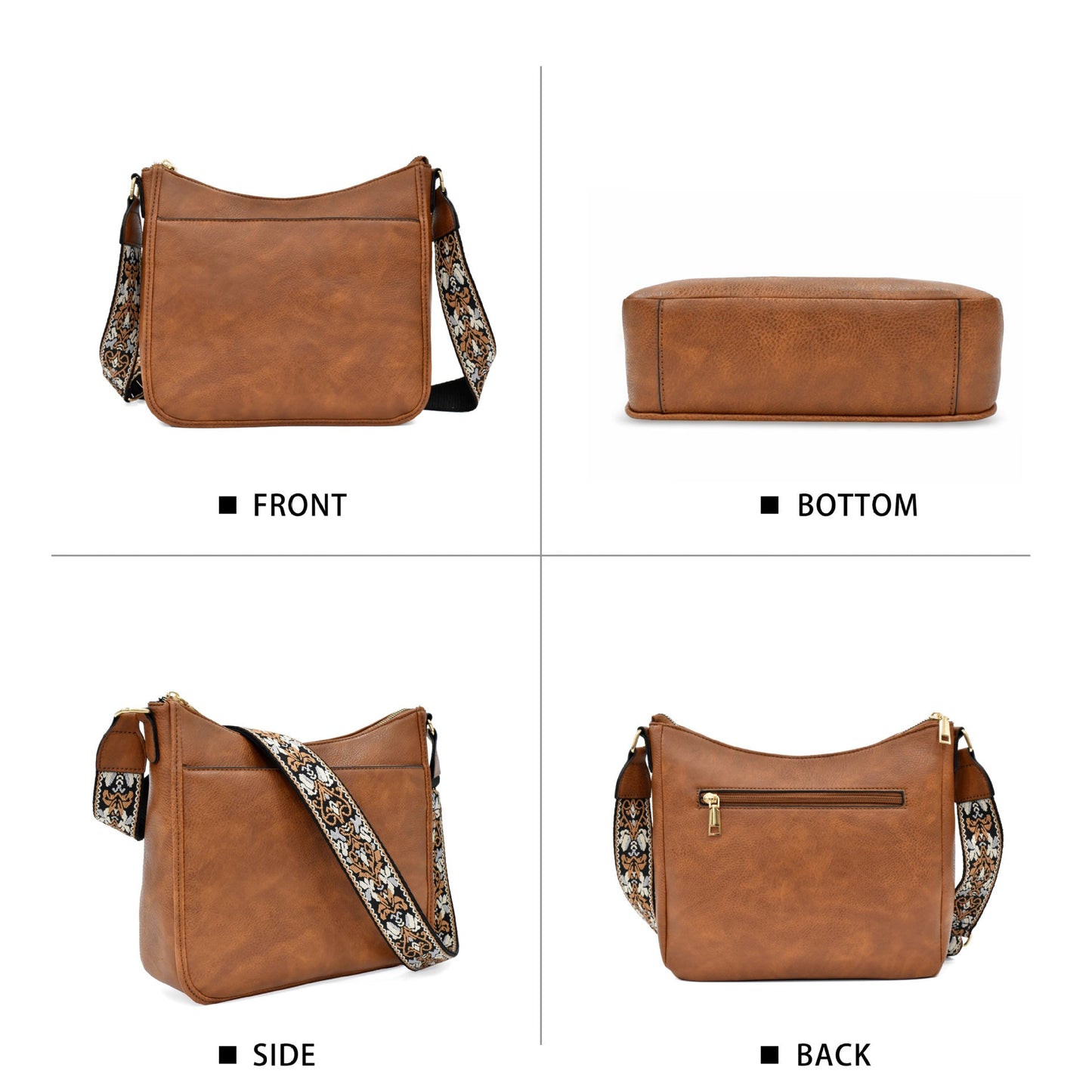 Women's Retro Solid Color Messenger Bag