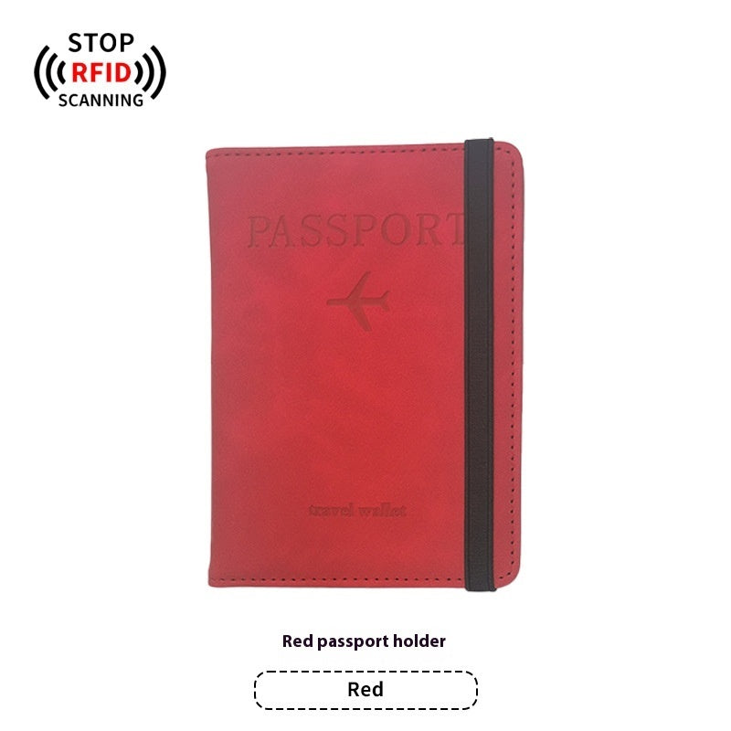 PU Leather Anti-magnetic Passport Holder Luggage Tag Suit