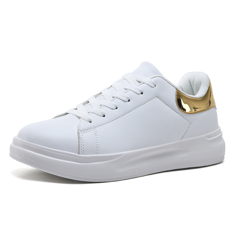 Extended-Size White Leisure Sneakers