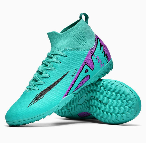 Spike 15 High-Top Football Boots AG Turf Cleats Long-Stud Training Shoes