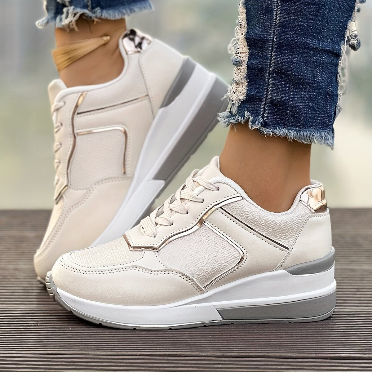 Women's Wedge Platform Leisure Sneakers