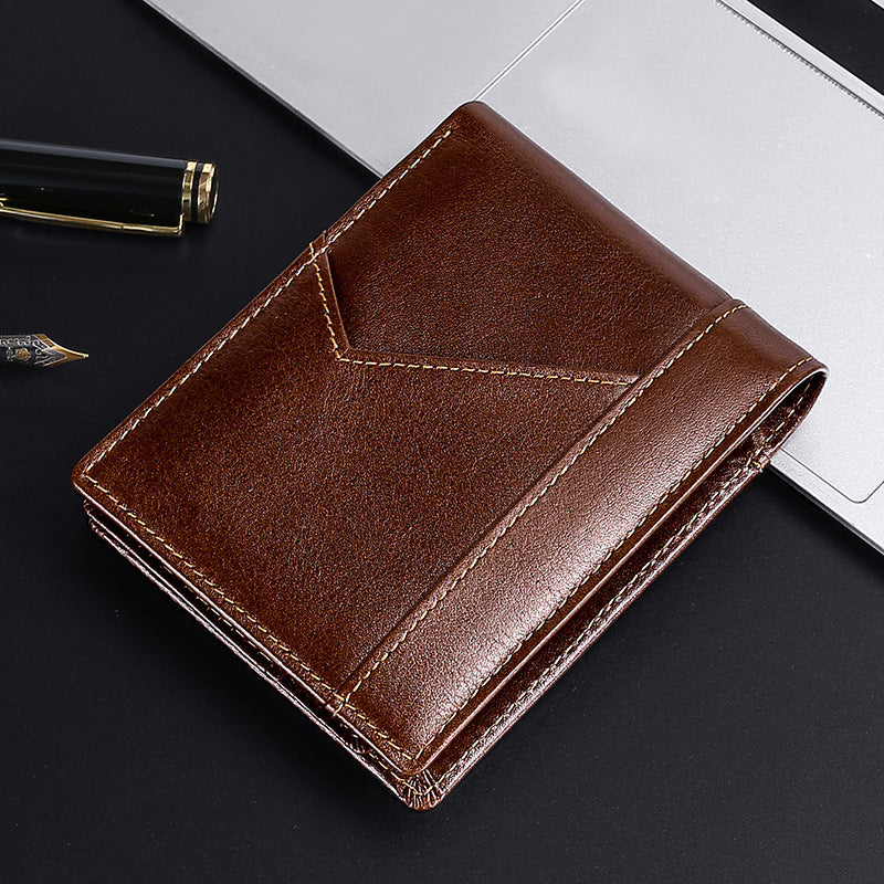 Men's Retro Oil Leather RFID Business Wallet