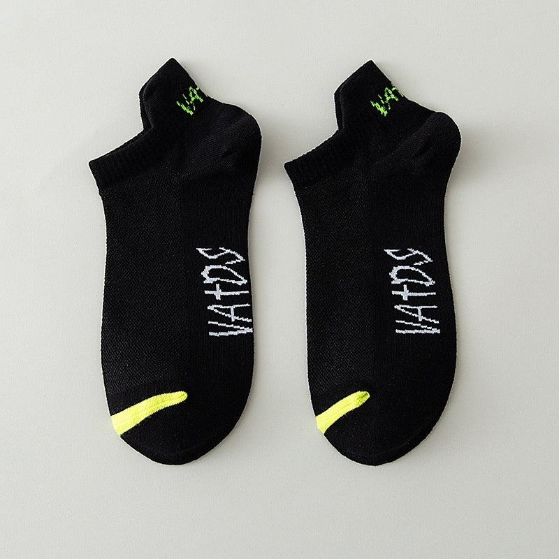 Season Thin Absorb Sweat Short Mesh Breathable Pure Cotton Man's Sports Socks