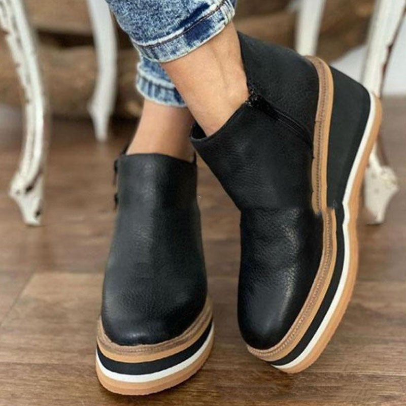 Unisex Flat Side Zipper Wedge
