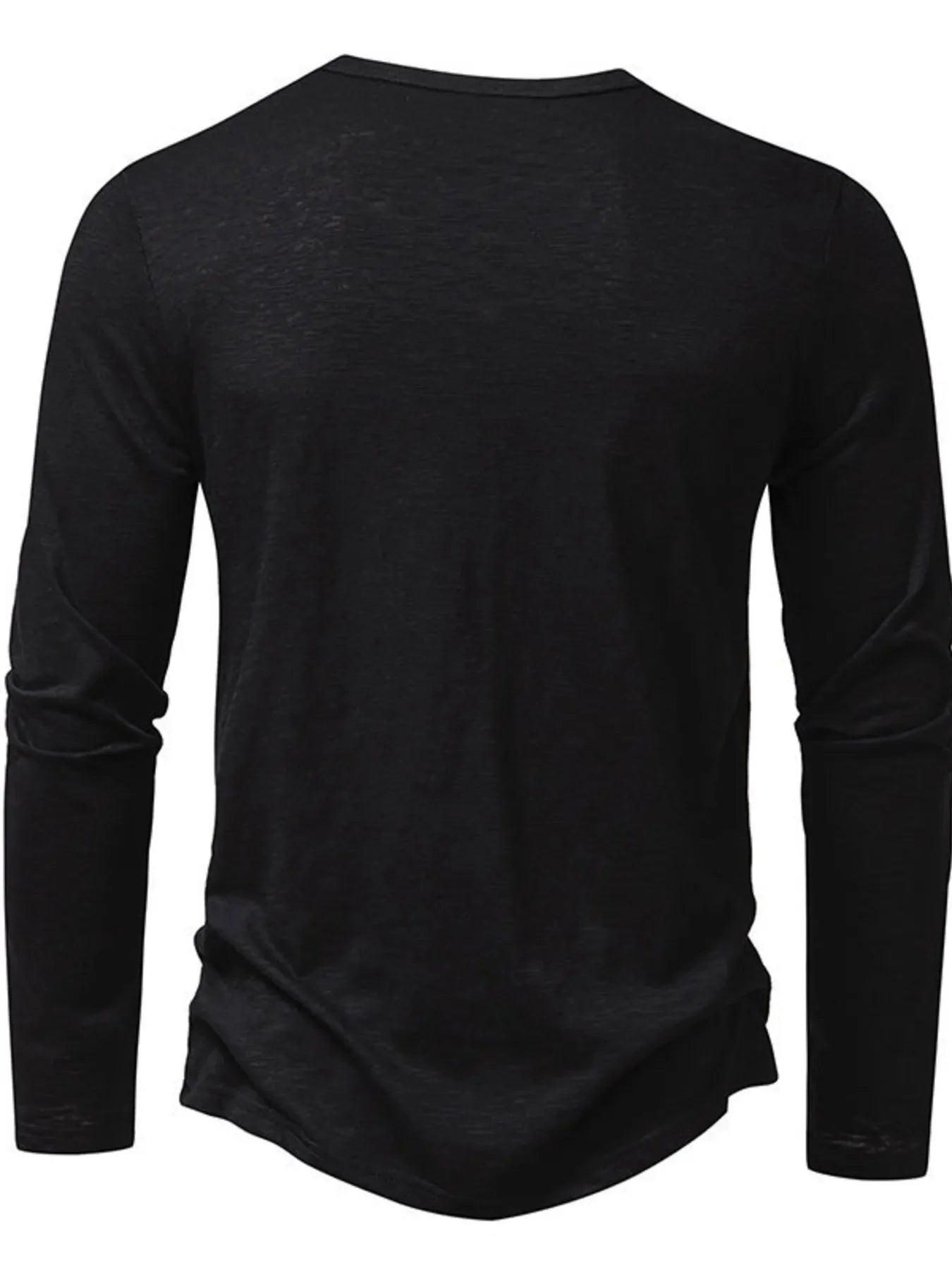 Camiseta de manga larga con botones para hombre