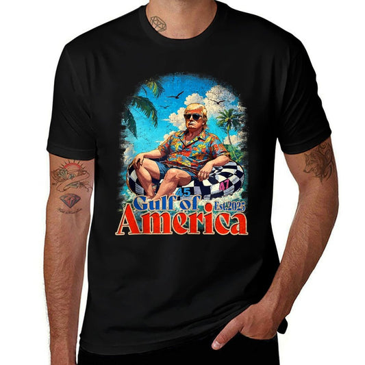 Divertida camiseta vintage con estampado gráfico de Trump del Golfo de Nosotros América 2025