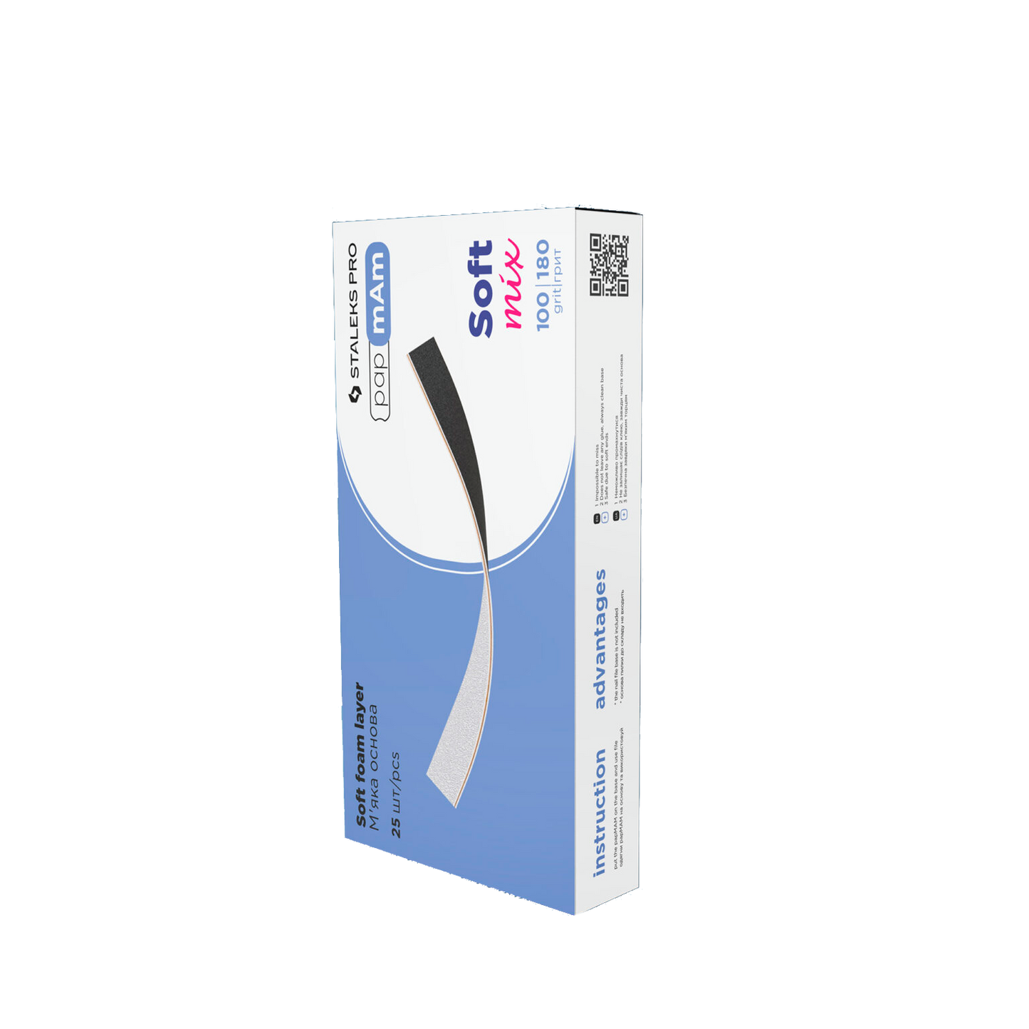 Disposable double-sided files papmAm Mix EXPERT (soft foam layer) 180/240 grit (25 pcs) -DFCEMIX-20- STALEKS™