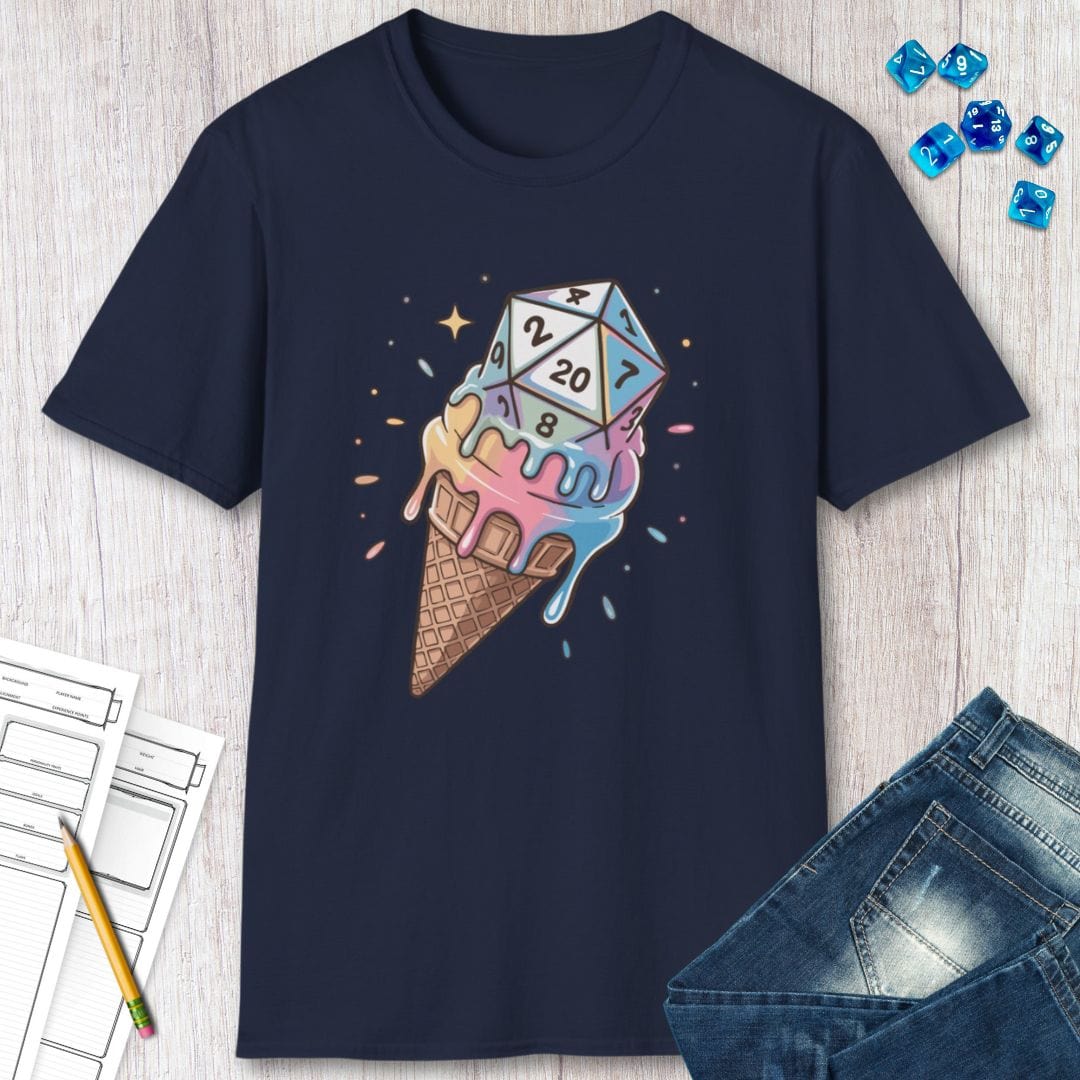Camiseta de D&D con dados de helado