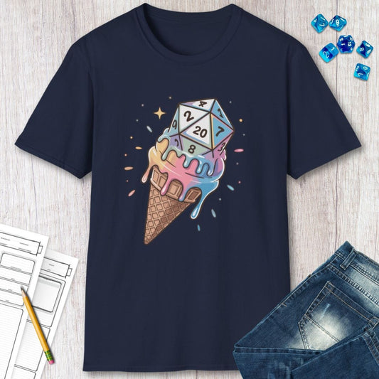 Camiseta de D&D con dados de helado