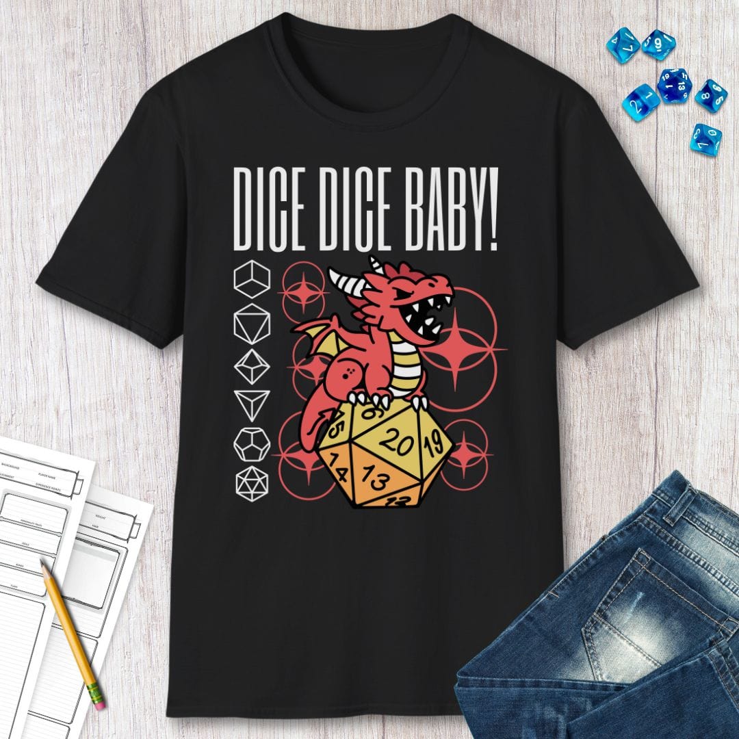 Camiseta de rol de dados