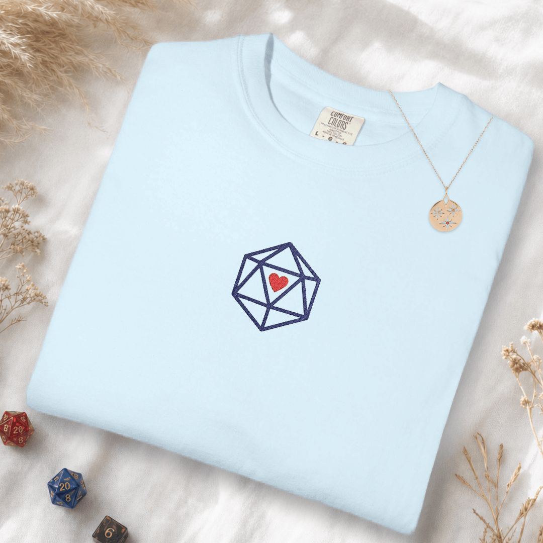 Dice Embroidery T-Shirt - Comfort Colors