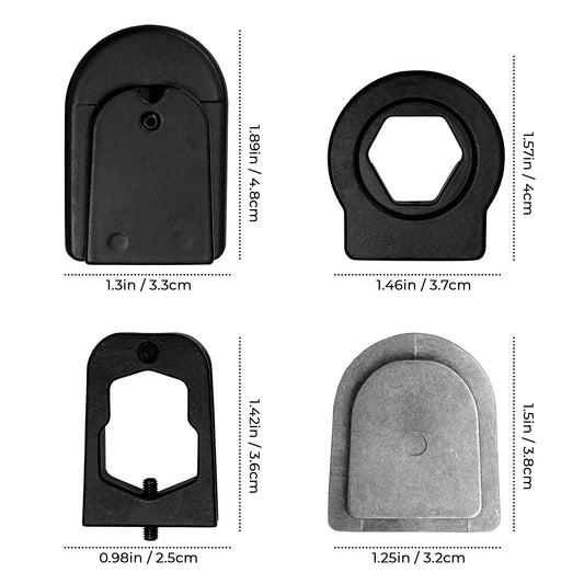 Espejo retrovisor Tres adaptadores de soporte metálicos para Volkswagen, Audi, Dodge, Ford, Honda