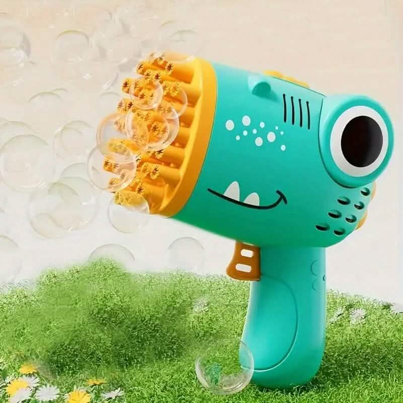 Dinosaur-Themed Automatic Bubble Blower 40-Hole Handheld Toy Gun
