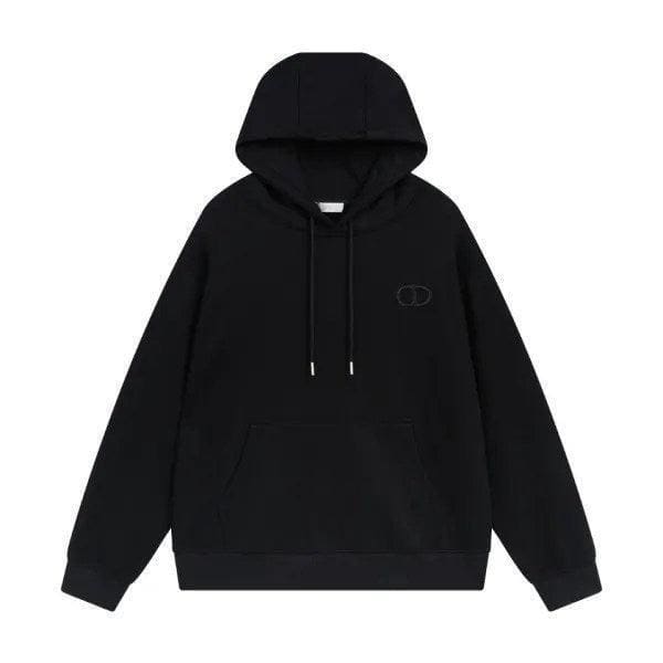 Dior Classic Letter Embroidered Hoodie Black
