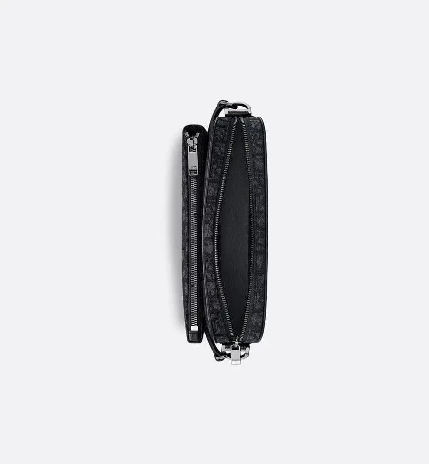 Dior Saddle Triple Pouch Beige and Black Dior Oblique Jacquard