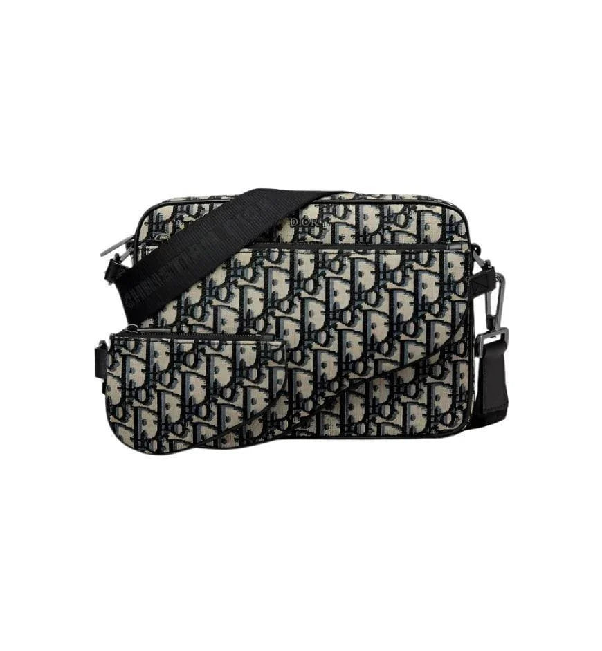 Dior Saddle Triple Pouch Black Dior Oblique Jacquard