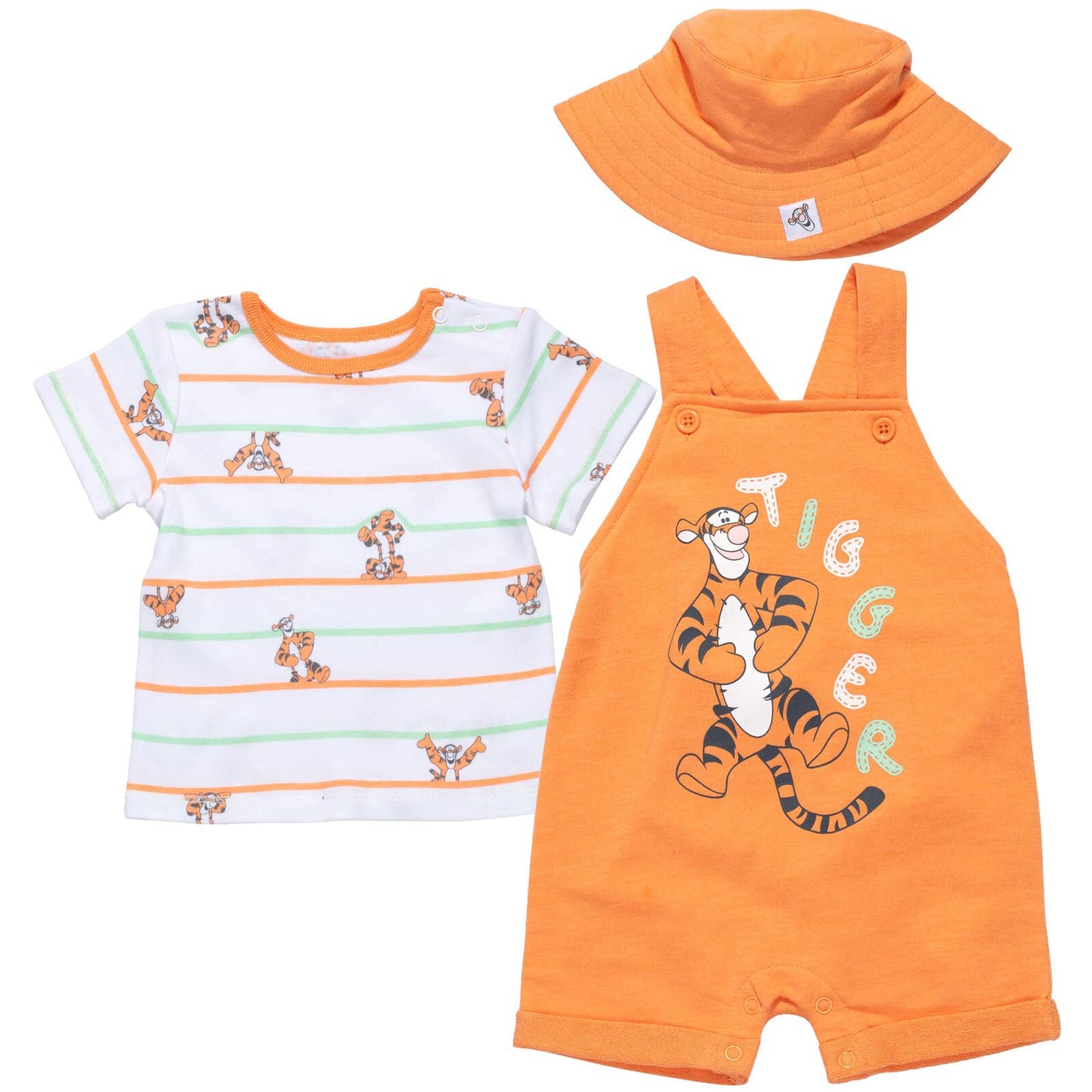 Disney Winnie the Pooh Tigger Baby Boys 3 Piece Set|   Overalls-T-Shirt-Hat | 3-6 Months - # BAAA51210046