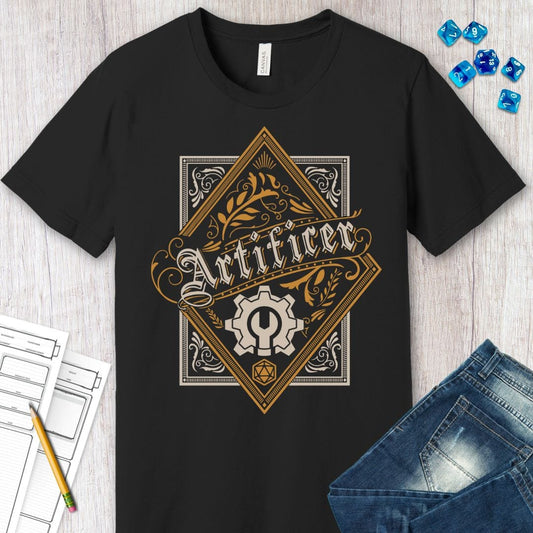Camiseta grande con el escudo del Artífice de DnD
