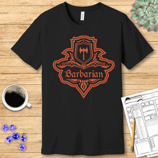 Camiseta con el emblema de la clase Bárbaro de DnD