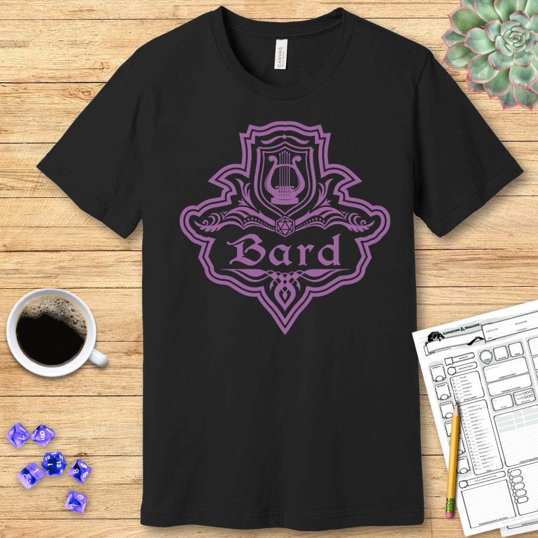 Camiseta con el emblema de la clase Bardo de DnD