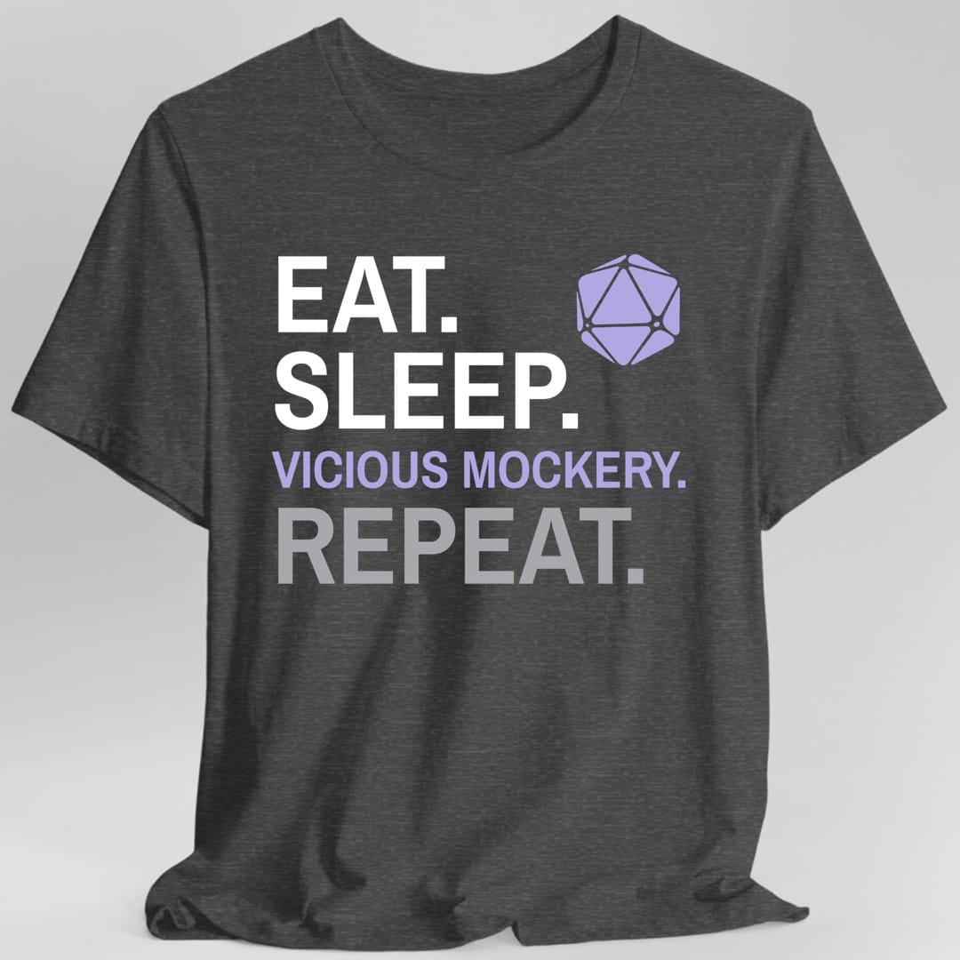 Camiseta de bardo – 'Come, duerme, burla cruel, repite'