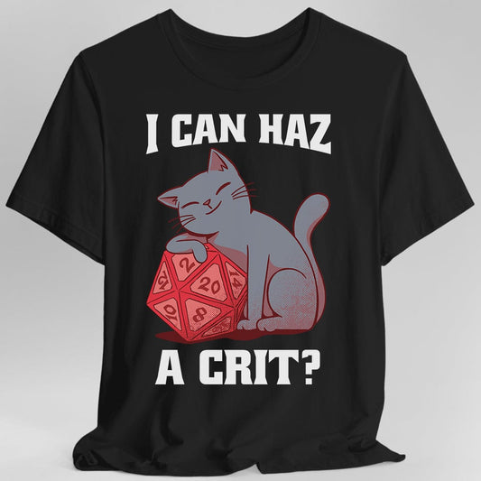 Camiseta de Gato de Dragones y Mazmorras - ¿Puedo tener un crítico?