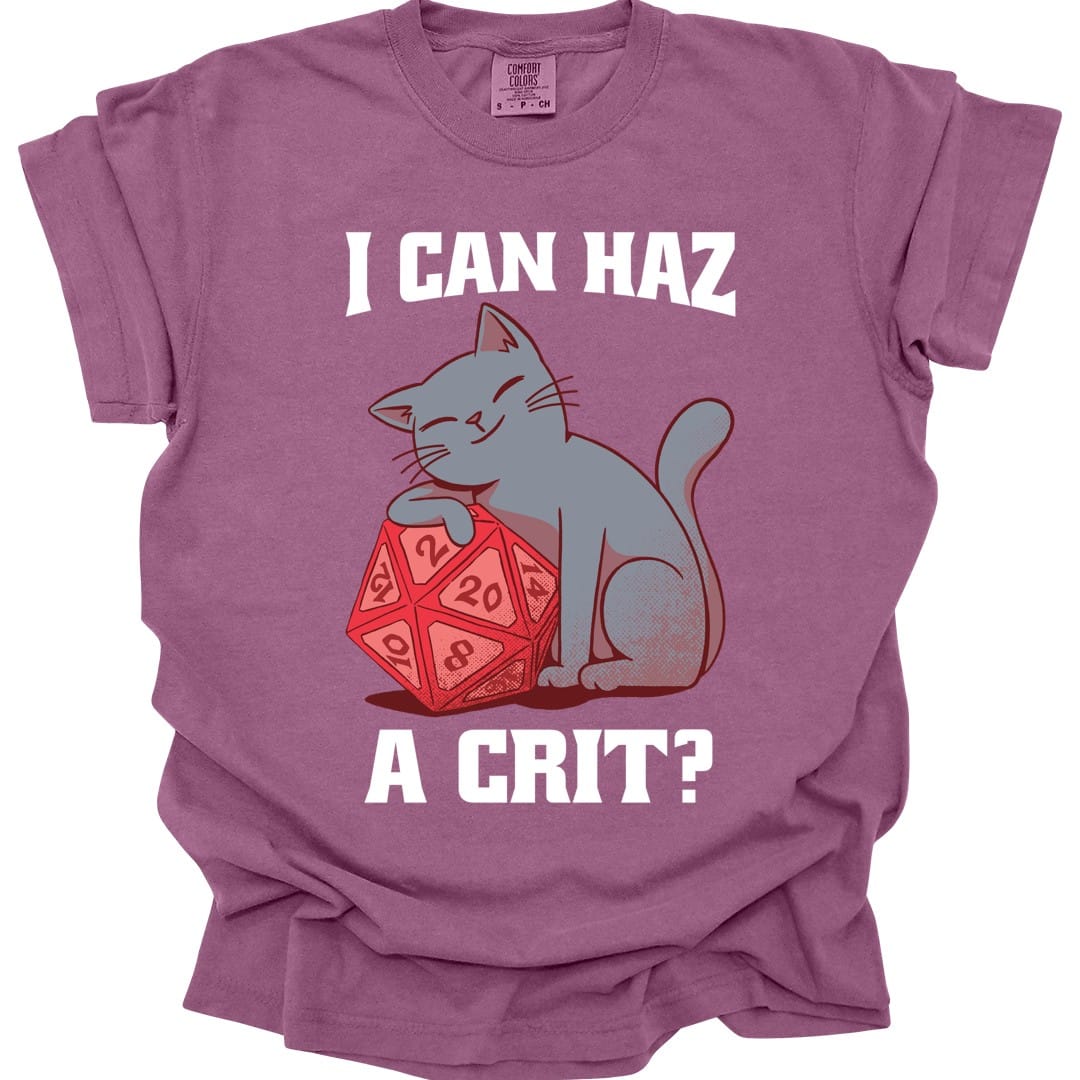 D&D Cat Shirt - I Can Haz a Crit? - Comfort Colors