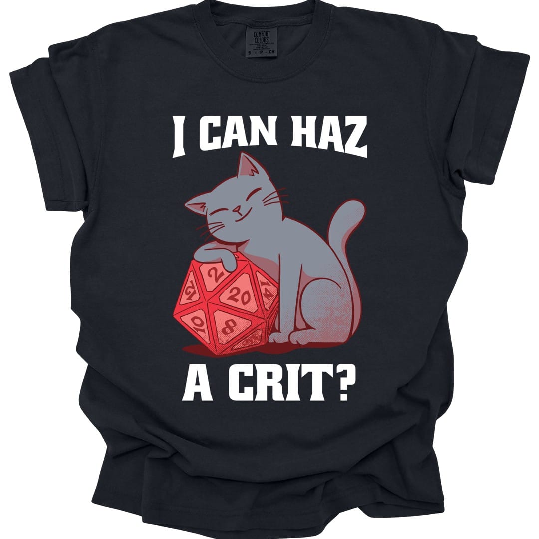 D&D Cat Shirt - I Can Haz a Crit? - Comfort Colors