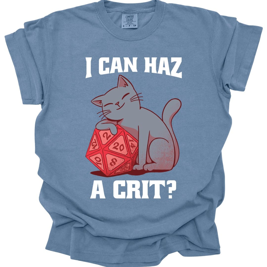 D&D Cat Shirt - I Can Haz a Crit? - Comfort Colors