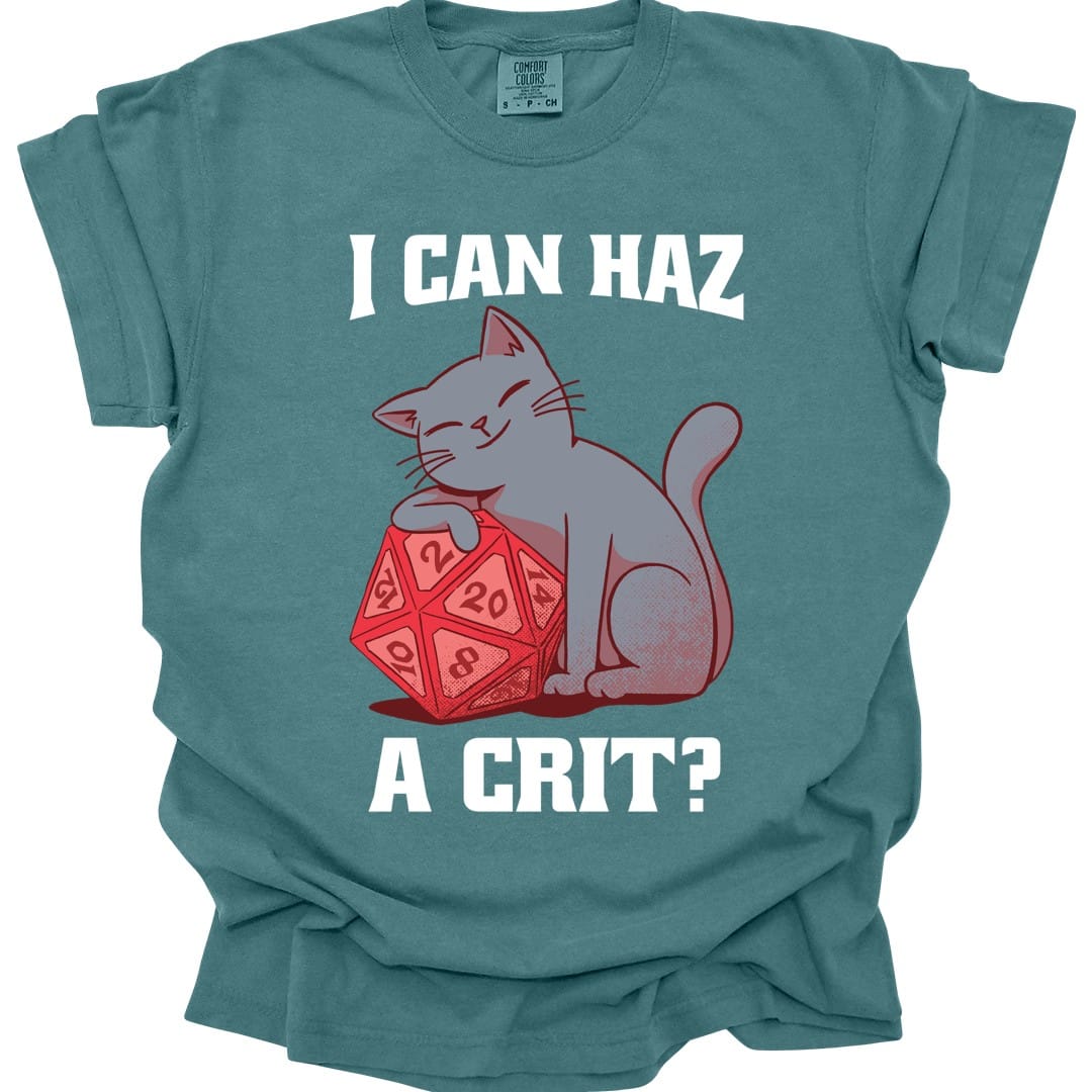 D&D Cat Shirt - I Can Haz a Crit? - Comfort Colors