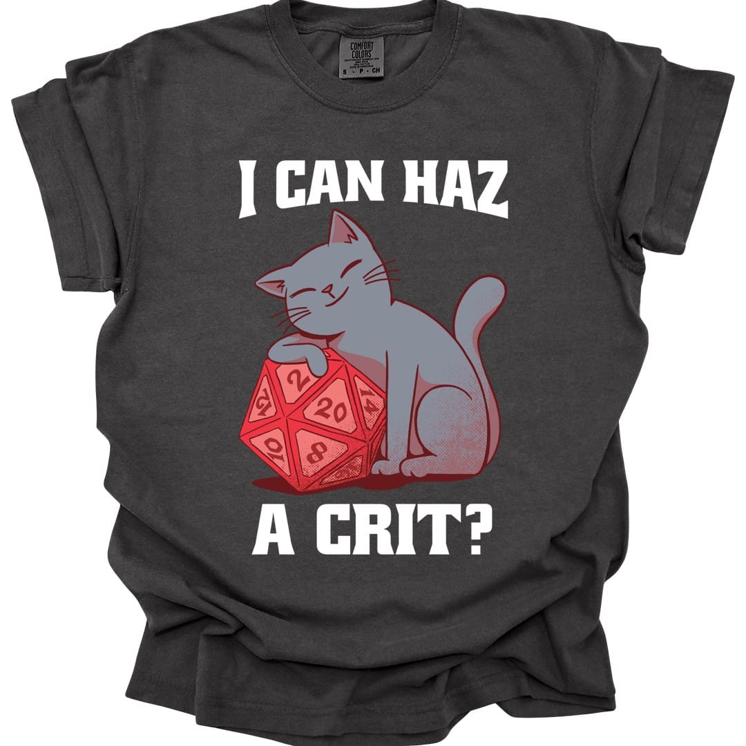 D&D Cat Shirt - I Can Haz a Crit? - Comfort Colors