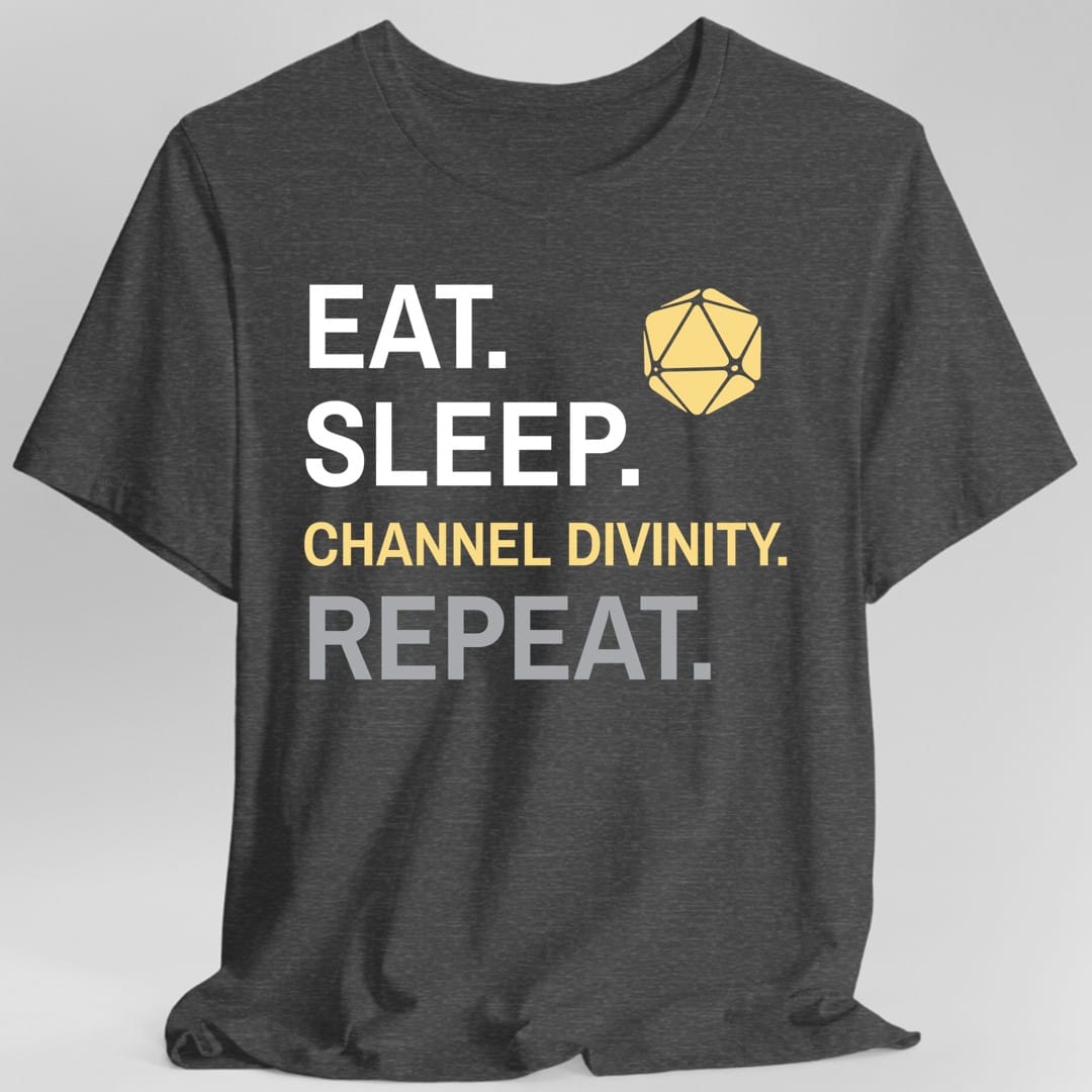 Camiseta de Clérigo – 'Come, Duerme, Canaliza Divinidad, Repite'