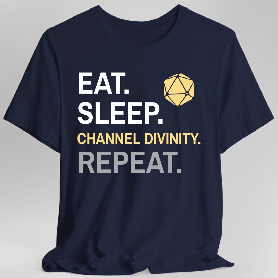 Camiseta de Clérigo – 'Come, Duerme, Canaliza Divinidad, Repite'