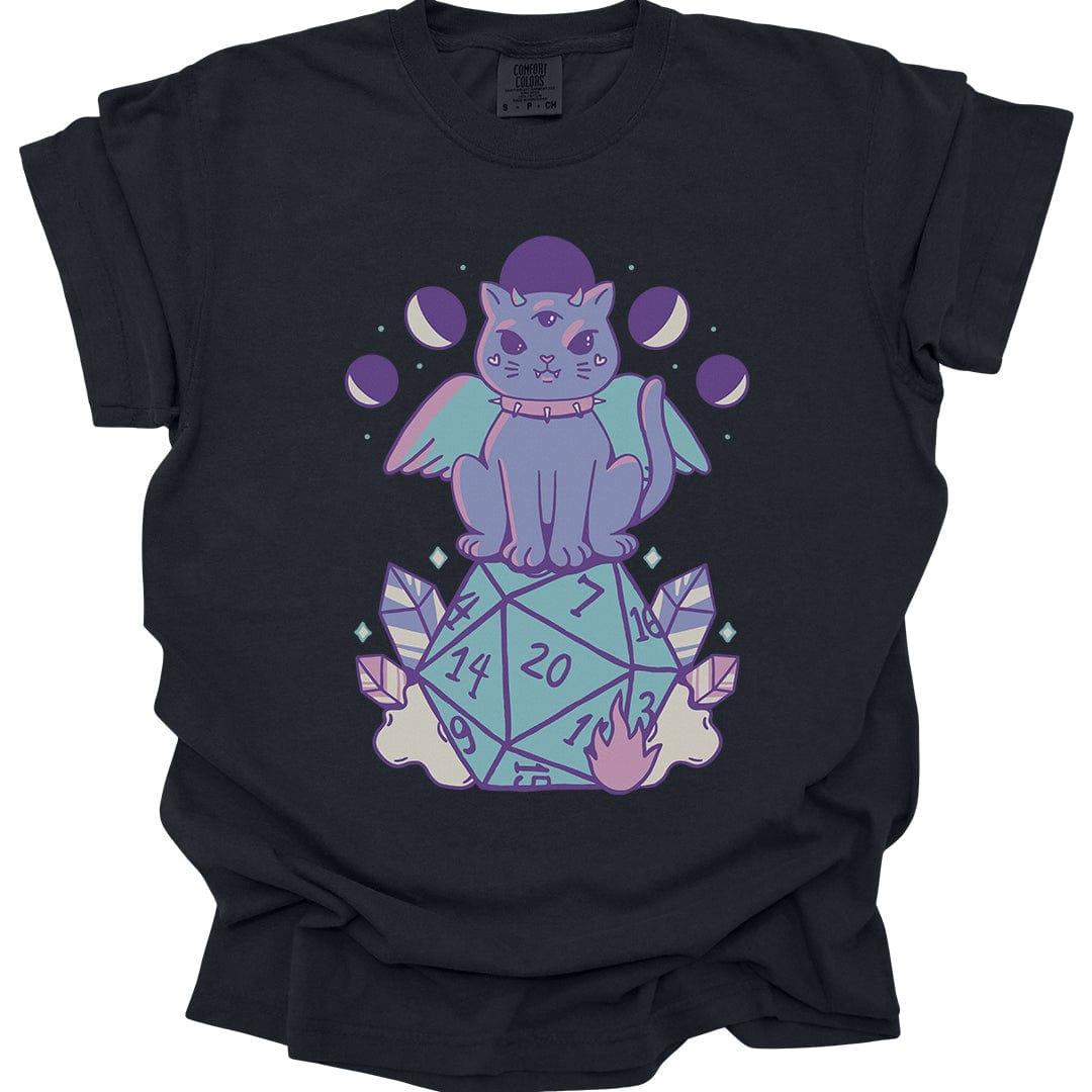 D&D Cute Cat D20 T-shirt - Comfort Colors