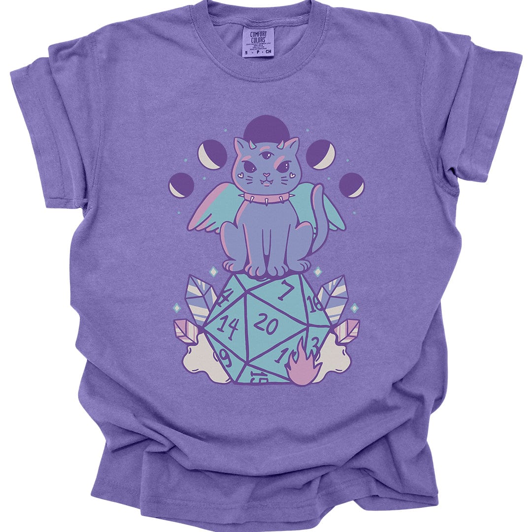 D&D Cute Cat D20 T-shirt - Comfort Colors