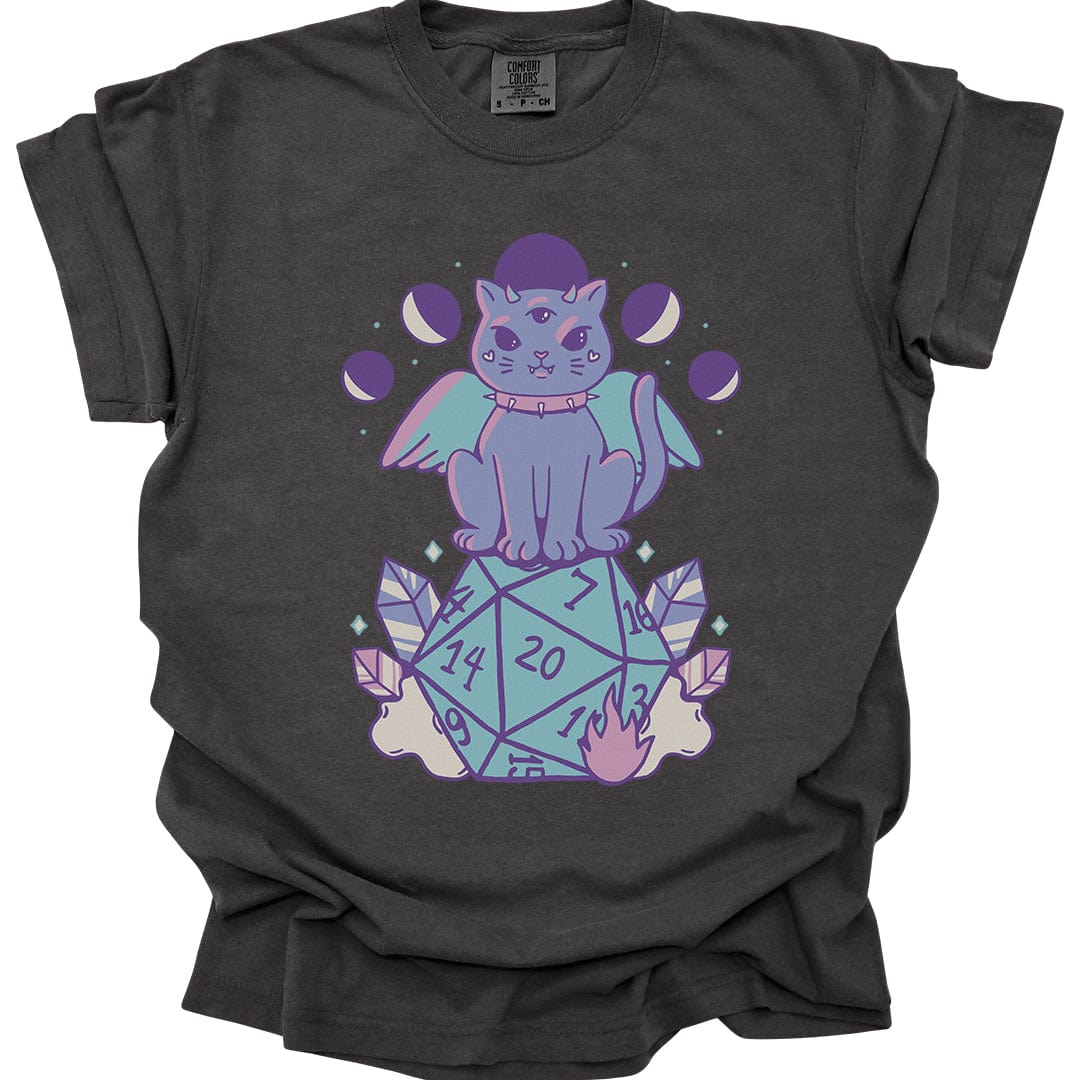 D&D Cute Cat D20 T-shirt - Comfort Colors