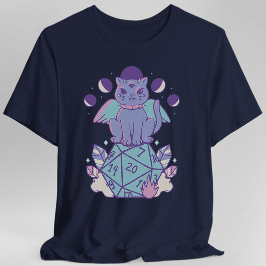 Camiseta de Gato Bonito D20 de DnD