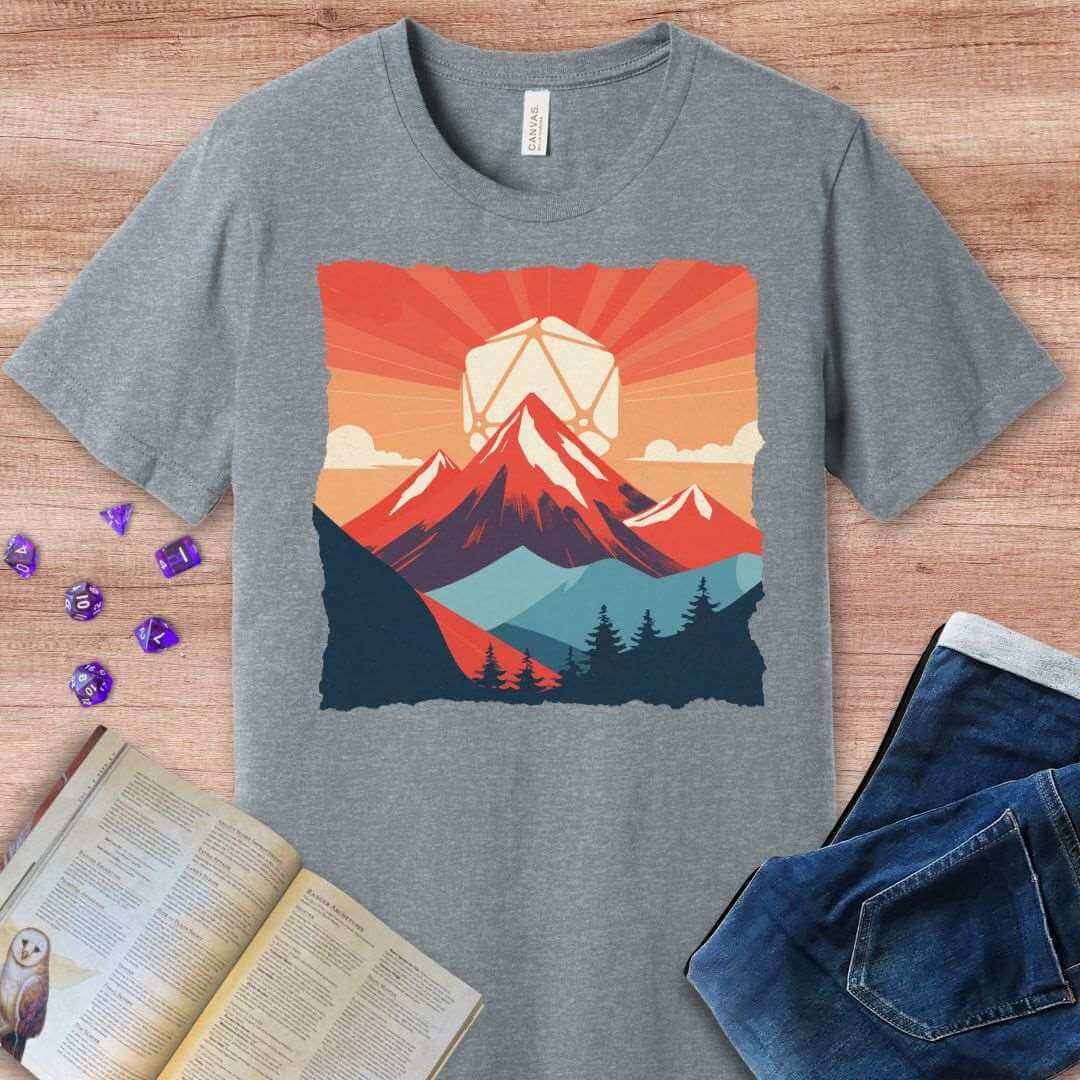 Camiseta D20 de paisaje de Calabozos y Dragones