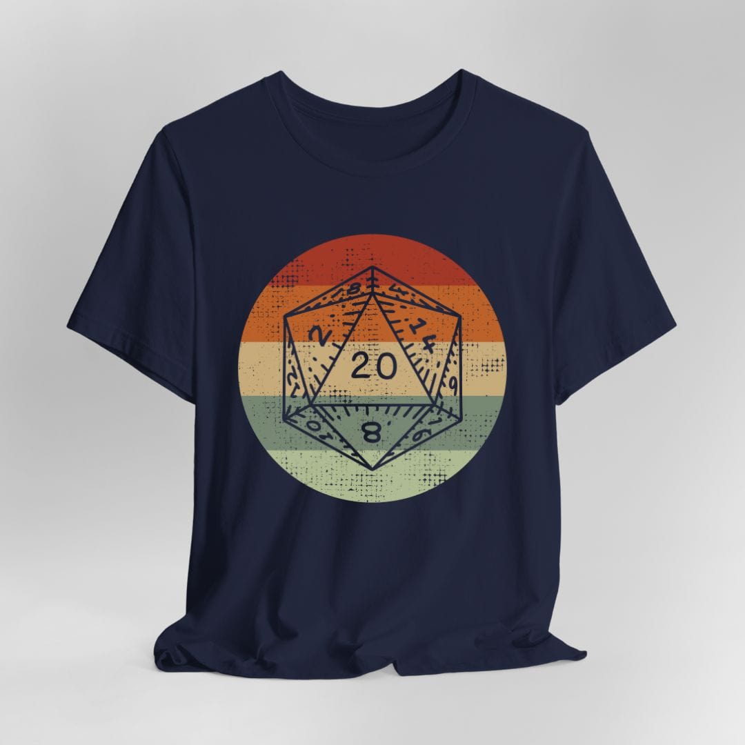 Camiseta DnD D20 | Atardecer retro