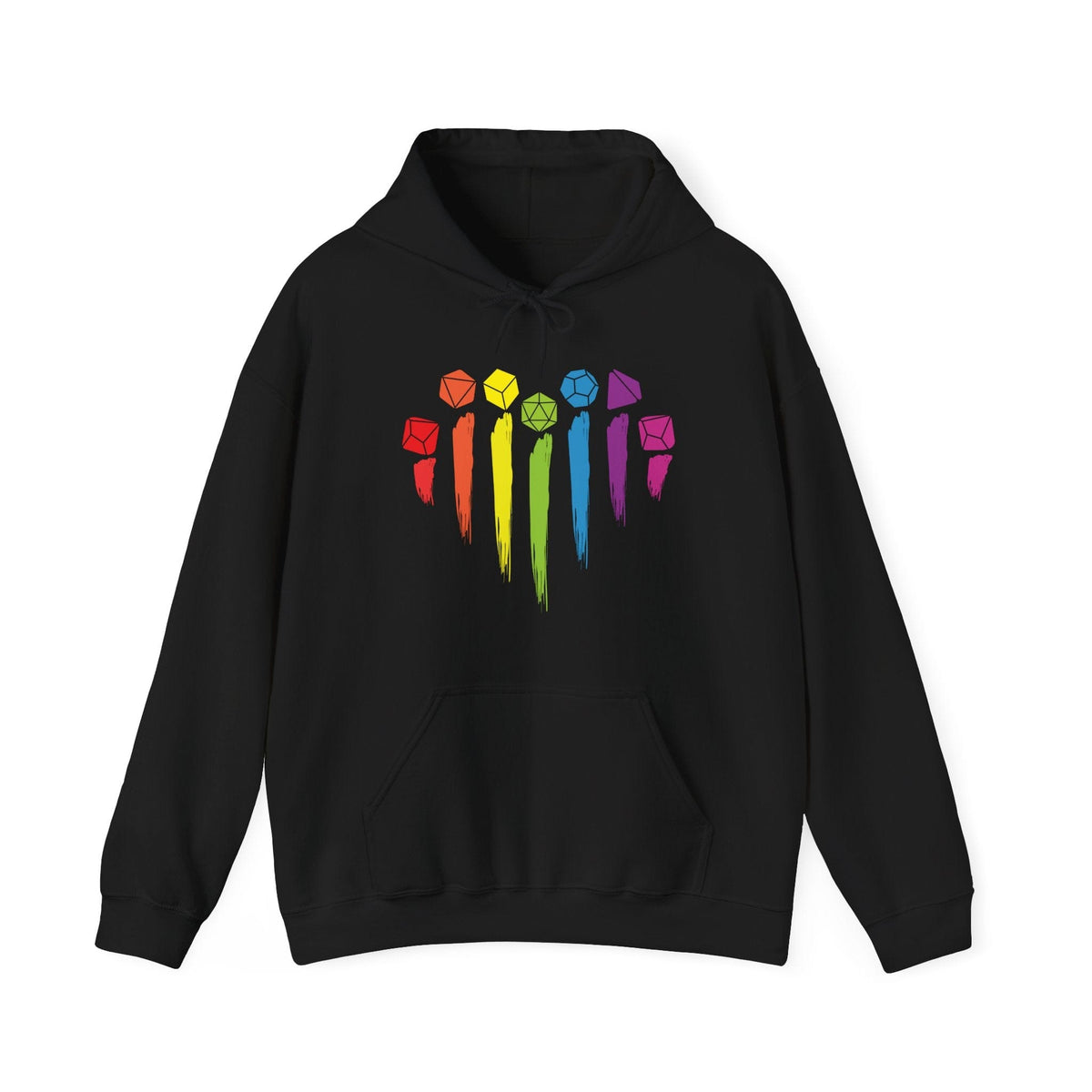 D&D Pride Hoodie with Dice Rainbow