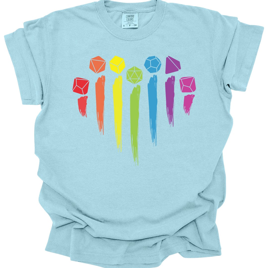D&D Pride Shirt with Dice Rainbow - Comfort Colors