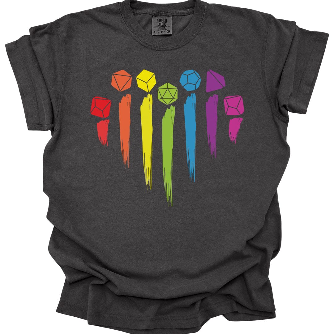 D&D Pride Shirt with Dice Rainbow - Comfort Colors