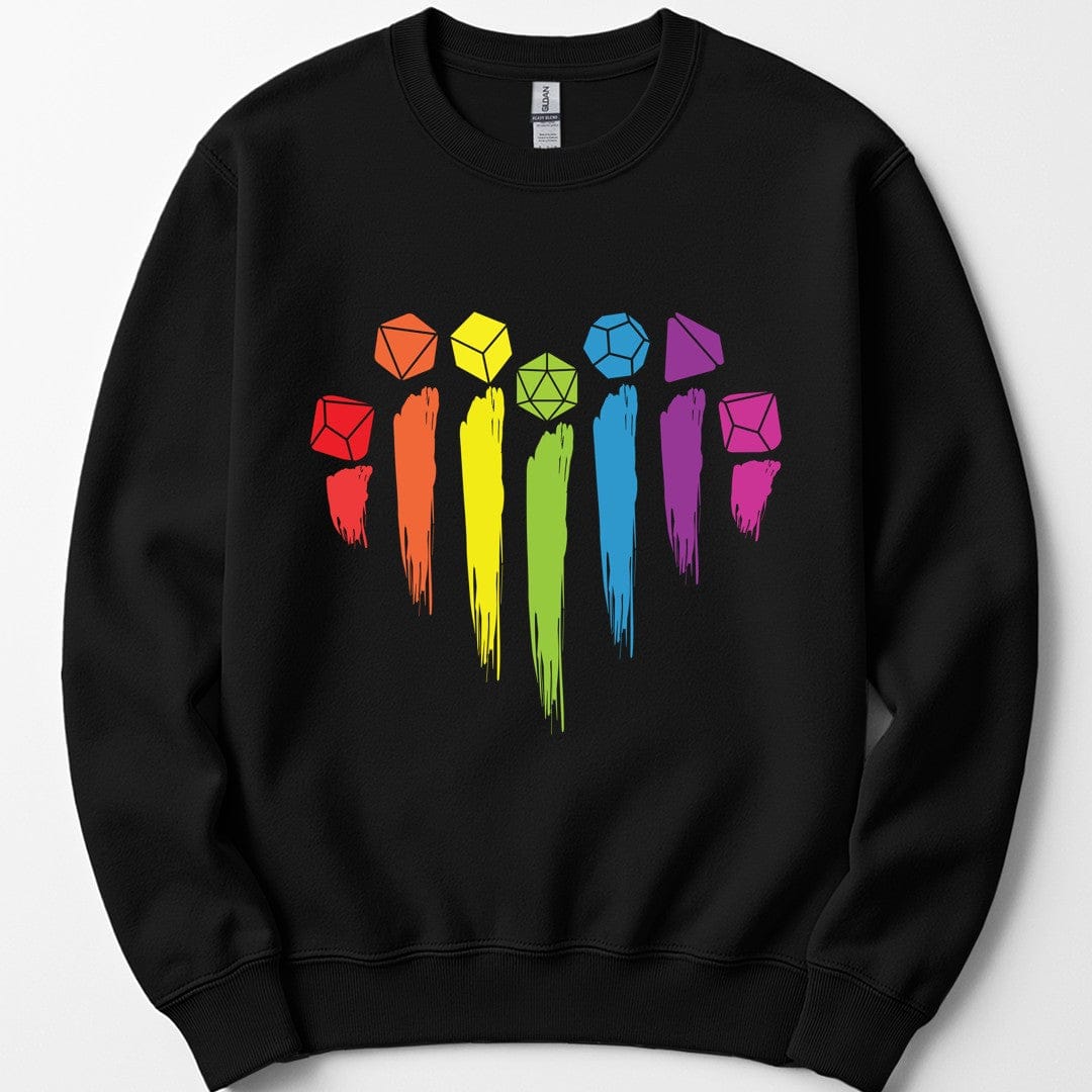 D&D Pride Sweatshirt with Dice Rainbow
