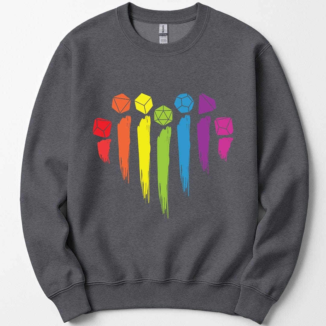D&D Pride Sweatshirt with Dice Rainbow