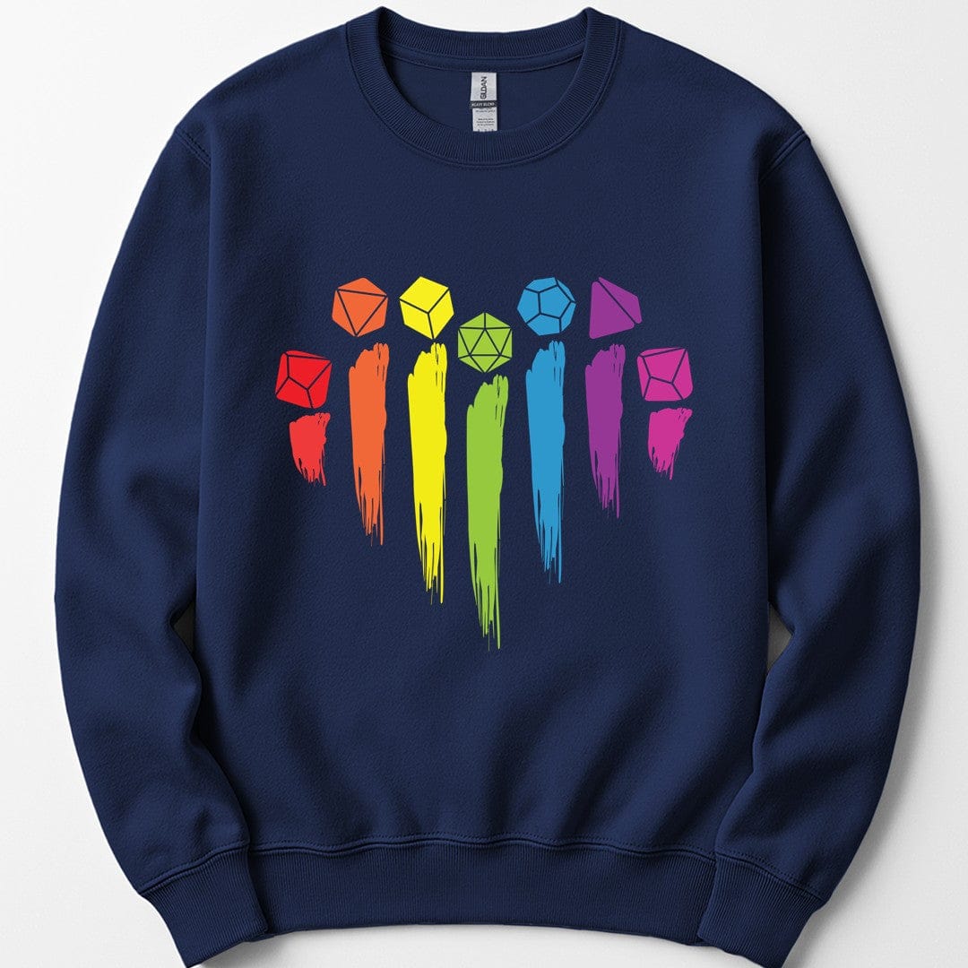 D&D Pride Sweatshirt with Dice Rainbow
